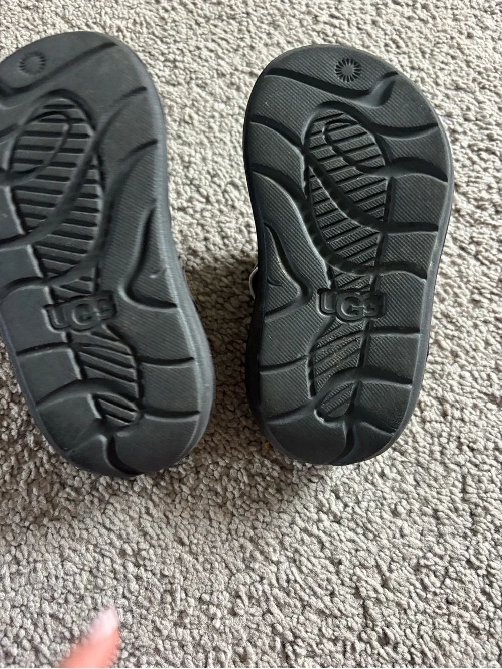 UGG Kids Black Puffer Slide Sandals with Heel Strap